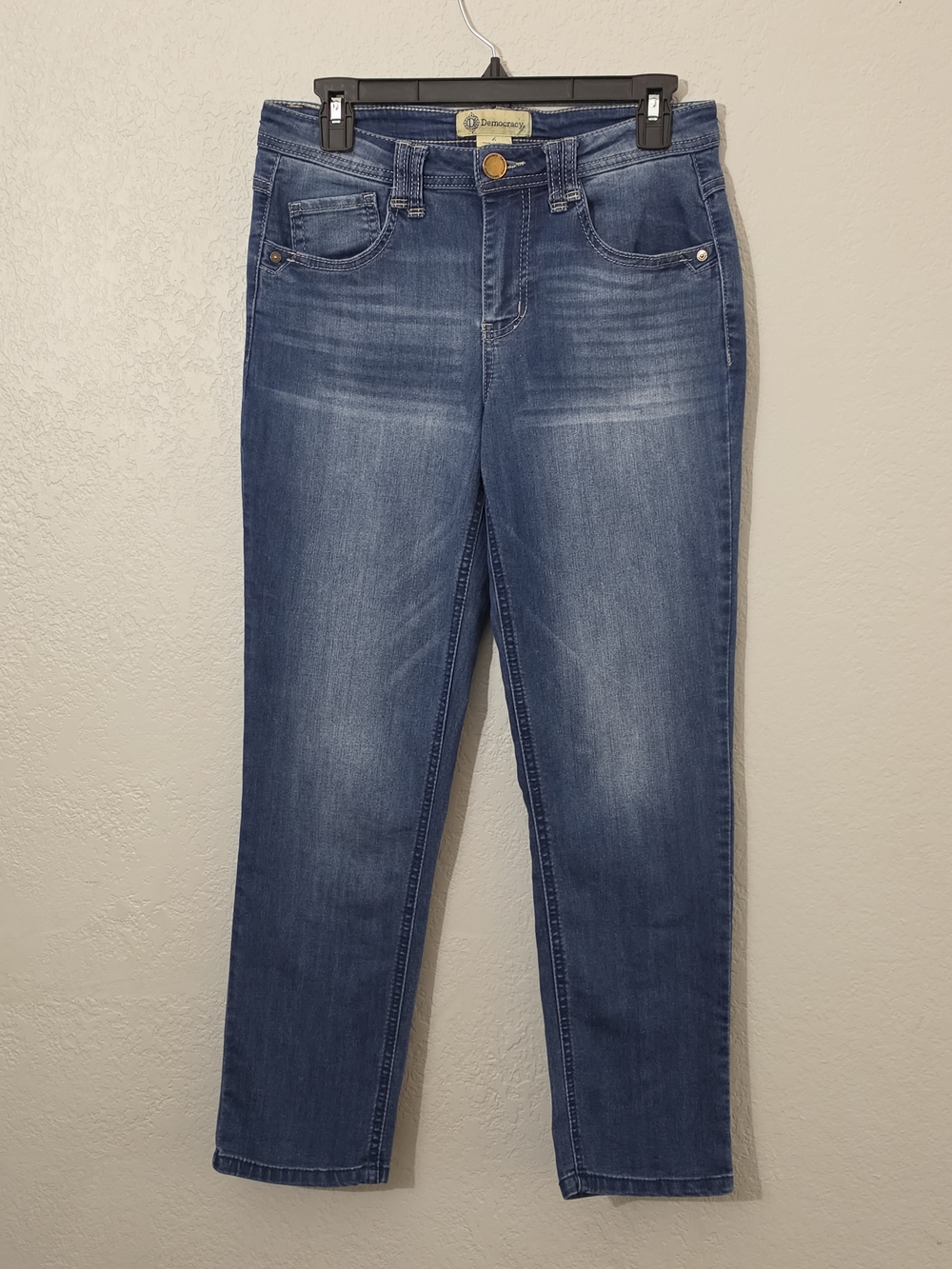 Democracy‎ Mid-Rise Dark Wash Ankle Jeans Stretch Denim Womens Size 6